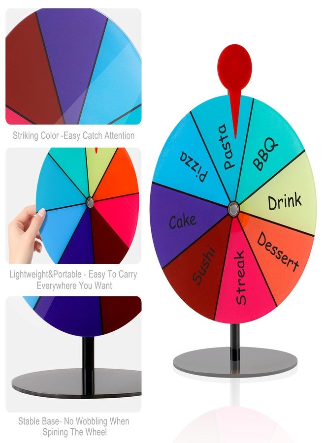 kithing 7.8" Spinning Prize Wheel, Spinning Wheel for Prizes with Stand 8 Slots Tabletop Roulette Spinner with Dry Erase Marker & Eraser - Spinner Wheel of Fortune Spinning Game, Carnival, Trade Show, Class - Image 4